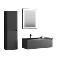 Orka Lisbon 110 cm Mat Antrasit Banyo Dolabı Takımı