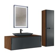 Orka ORKA5000147 Craft Ceviz Antrasit 120 cm Banyo Dolabı Takımı