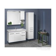 Orka Perge 100 cm Mdf Beyaz Banyo Dolabı