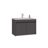 Orka Side 85 cm Mdf Kapaklı Antrasit Banyo Dolabı Alt Modul Lavabo