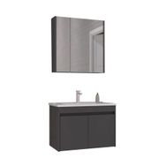 Orka Side 85 cm Mdf Kapaklı Antrasit Banyo Dolabı Takımı