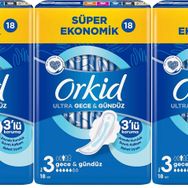 Orkid Ultra Extra Koruma Gece ve Gündüz 3x18 Adet Hijyenik Ped