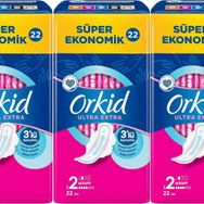 Orkid Ultra Extra Koruma Uzun 3x22 Adet Hijyenik Ped