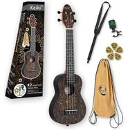 Ortega K2SS Orange Kaleidoscope Keiki Sopranino Ukulele Seti
