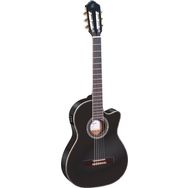 Ortega RCE145BK Thinline Siyah Elektro Klasik Gitar