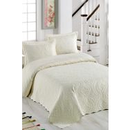 Örtüm D-YÖÇK04 Ivy Krem Çift Kişilik Microfiber Kapitone Yatak Örtüsü