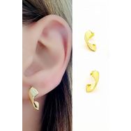 Oseshop İtalyan 925 Ayar Gümüş Üzerine Altın Kaplama tasarım Spiral Küpe