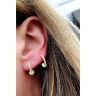 Oseshop İtalyan 925 Ayar Gümüş Üzerine Altın Kaplama Trend Toplu Halka Küpe