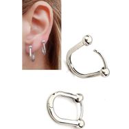 Oseshop İtalyan 925 Ayar Gümüş Üzerine Altın Kaplama Trend Toplu Oval Halka Küpe
