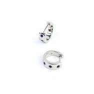 Oseshop İtalyan Lacivert Zirkon Taşlı 925 Ayar Gümüş Trend Küpe
