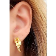 Oseshop İtalyan Tasarımı 925 Ayar Gümüş Pırlanta Işıltısında Yılan Halka Küpe