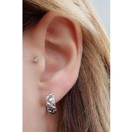 Oseshop İtalyan Tasarımı 925 Ayar gümüş Trend Halka Küpe
