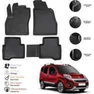 OtoLine Fiat Fiorino 2013 3D Gri Siyah Havuzlu Paspas