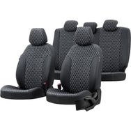 Otom Fiat 500 2009-Sonrası Özel Üretim Amsterdam Design Deri Siyah - Beyaz Oto Koltuk Kılıfı