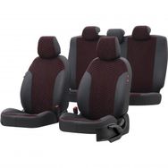 Otom Fiat Doblo 2001-2006 Özel Üretim Tokyo Design Tay Tüyü Siyah - Kırmızı Oto Koltuk Kılıfı