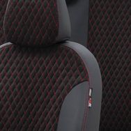 Otom Hyundai Getz 2002-2011 Özel Üretim Amsterdam Design Tay Tüyü Siyah - Kırmızı Oto Koltuk Kılıfı