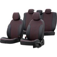 Otom Peugeot 107 2006-2013 Özel Üretim Tokyo Design Deri Siyah - Kırmızı Oto Koltuk Kılıfı