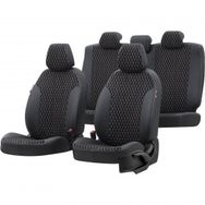 Otom Suzuki Swift 2004-2010 Özel Üretim Amsterdam Design Tay Tüyü Siyah - Beyaz Oto Koltuk Kılıfı