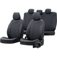 Otom Suzuki Swift 2004-2010 Özel Üretim Madrid Design Deri Siyah - Beyaz Oto Koltuk Kılıfı