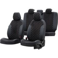 Otom Toyota Corolla 1992-1998 Özel Üretim Madrid Design Tay Tüyü Siyah - Beyaz Oto Koltuk Kılıfı