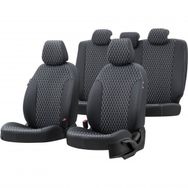 Otom Toyota Hilux 2006-2014 Özel Üretim Amsterdam Design Deri Siyah - Beyaz Oto Koltuk Kılıfı