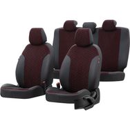 Otom Volvo V50 2004-2012 Özel Üretim Tokyo Design Tay Tüyü Siyah - Kırmızı Oto Koltuk Kılıfı