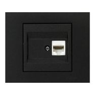 Ovivo Grano RJ45 Cat6 Metalik Siyah Renk Tekli Data Prizi