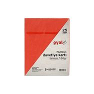 Oyal 7x9 cm 25'li 80 gr Kırmızı Renkli Davetiye Kartı