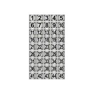 Özarslan Dizayn 3.5x3.5 cm Gümüş Renk 45 Adet Metal Kapı Masa Dolap Numara Levhası