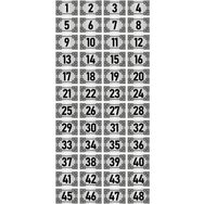 Özarslan Dizayn 3.5x5 cm Gümüş Renk 48 Adet Metal Kapı Masa Dolap Numara Levhası