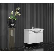 Özceden Yıldız 80 cm Komple Parlak Beyaz Renkli Mdf Alt Dolap ve Lavabo Taşı
