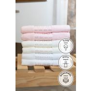 Özdilek Elissa 50x90 6 Adet Pudra Krem Beyaz El Yüz Havlusu