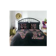 Özdilek Love Bouquet Siyah Tek Kişilik Nevresim Takımı