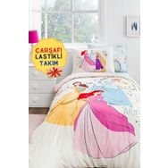 Özdilek Princess Time Disney Lisanslı Lastikli Fitted Çarşaf Çocuk Tek Kişilik Nevresim Takımı