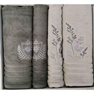 Özdilek Soft Leaf Yeşil Koyu Yeşil 4 Parça Best Hamam Seti Banyo Havlu Takımı