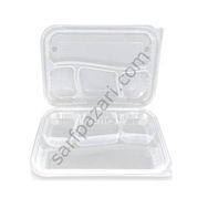 Özge Plastik 4 Bölmeli Sıcağa Dayanıklı Kapaklı Kebap Kabı
