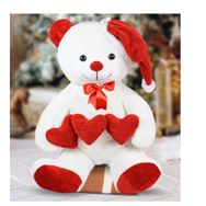 Özgüner Oyuncak Noel Şapkalı Üç Kalpli Ayıcık 120 cm Peluş Oyuncak