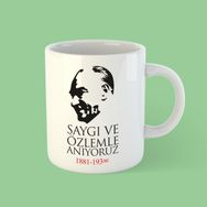 Özgüvenal 10 Kasım Atatürk Beyaz Kupa 2 Kupa Bardak