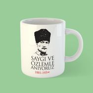 Özgüvenal 10 Kasım Atatürk Beyaz Kupa 3 Kupa Bardak