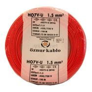 Öznur 1,5 mm Kırmızı H07V-U Nya Kablo