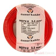 Öznur 2.5 mm Nya Kırmızı 100 m %100 Bakır Kablo