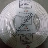 Öznur 4x0.75 mm Ttr 100 m Beyaz Kablo