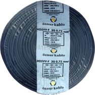 Öznur H05Vv-F 3 x 0.75 mm Siyah Tam Bakır 10 mt Ttr Kablo