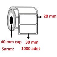 Özsaraç Etiket 30x20 mm 1000'li Sarım Eko Termal Etiket