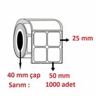 Özsaraç Etiket 50x25 mm 1000 Adet 2 SIra Eko Termal Etiket