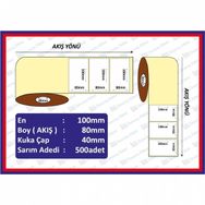 Özsaraç Etiket Kuşe 500 Sarım 80x100 mm Barkod Etiketi