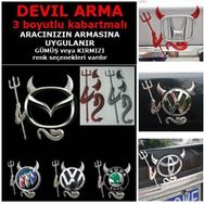 Ozy Kırmızı 3 Boyutlu Şeytan Arma Sticker