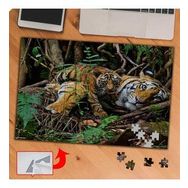 P027 Anne Ve Yavru Kaplan 240 Parça Puzzle Yapboz Tablo