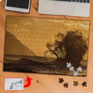 P031 Hırçın Denizde Dalgalar Retro 240 Parça Puzzle Yapboz Tablo