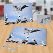 P045 Sis Altında Leylek Sürüsü 99 Parça Puzzle Yapboz